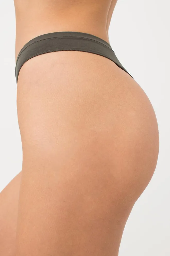 Женские бесшовные трусы стринги STRING BRIEFS COLOR Giulia (khaki), зеленый