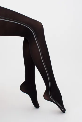 Колготки с вертикальными полосами Stripe 70 den model 2 Giulia (nero/grey)