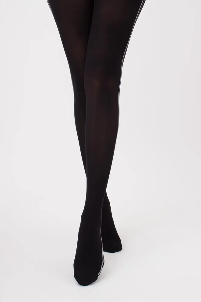 Колготки с вертикальными полосами Stripe 70 den model 2 Giulia (nero/grey)