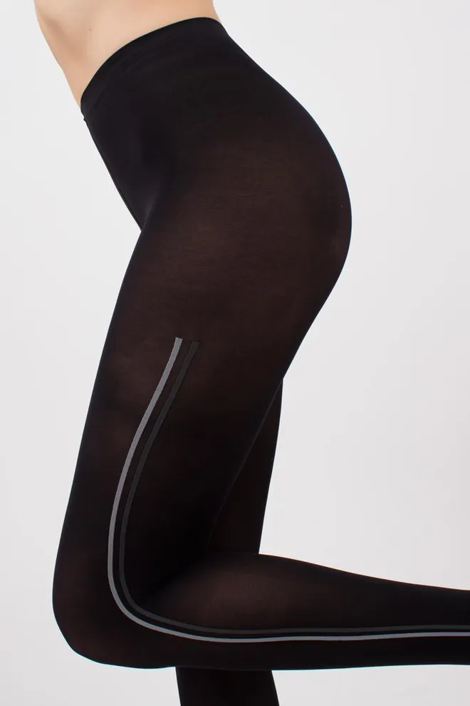 Колготки с вертикальными полосами Stripe 70 den model 2 Giulia (nero/grey)