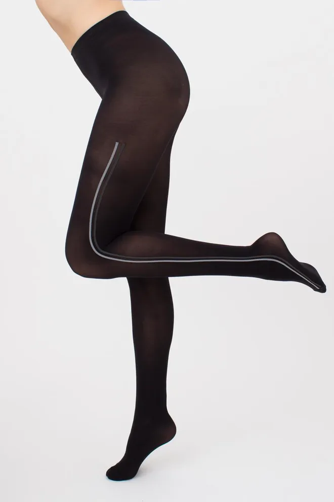 Колготки с вертикальными полосами Stripe 70 den model 2 Giulia (nero/grey)