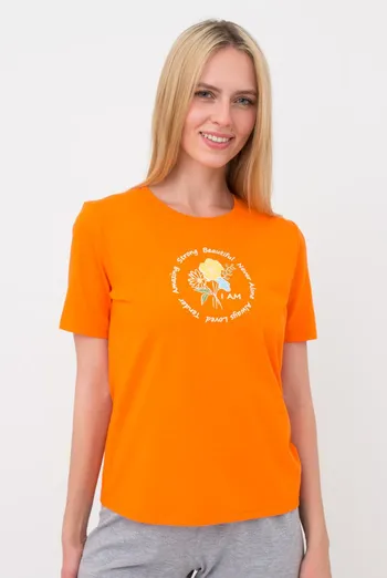 Хлопковая футболка с принтом Strong 4802/010 Giulia (orange) Хлопковая футболка с принтом Strong 4802/010 Giulia (orange)