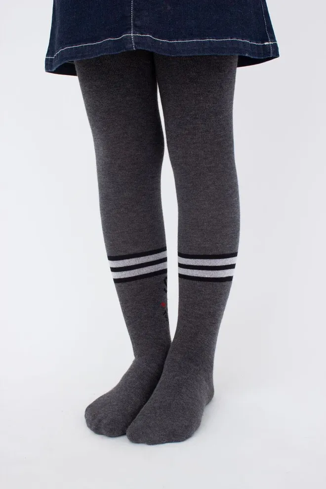 Подростковые колготки с рисунком Super girl D091 teen girl Giulia (dark grey melange)