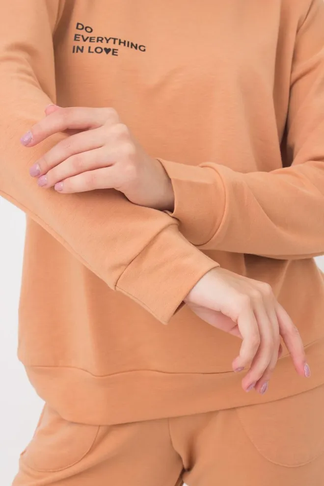Женский свитшот с принтом Sweatshirt sport 4408/010 Giulia (camel)