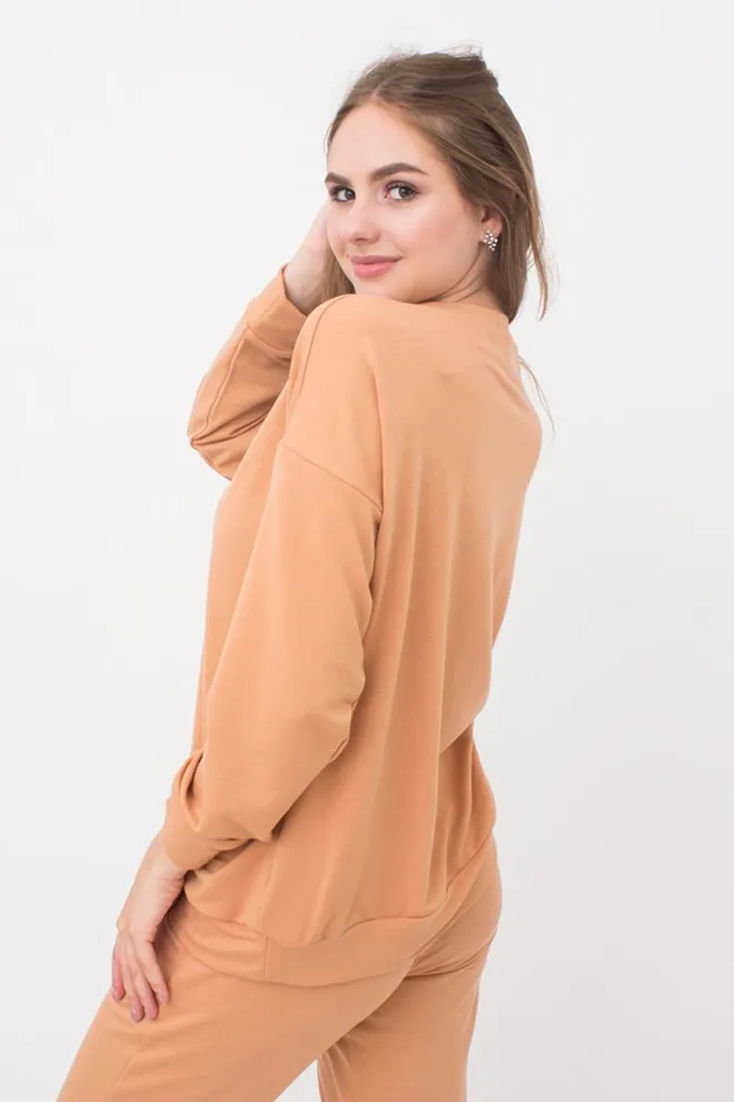 Женский свитшот с принтом Sweatshirt sport 4408/010 Giulia (camel)