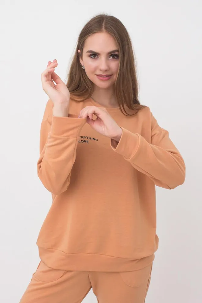 Женский свитшот с принтом Sweatshirt sport 4408/010 Giulia (camel)