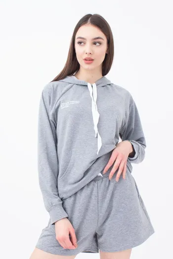 Свитшот с капюшоном женский Sweatshirt sport 4409/010 Giulia (grey melange)