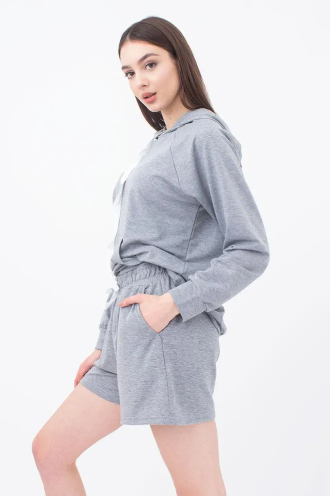 Свитшот с капюшоном женский Sweatshirt sport 4409/010 Giulia (grey melange)