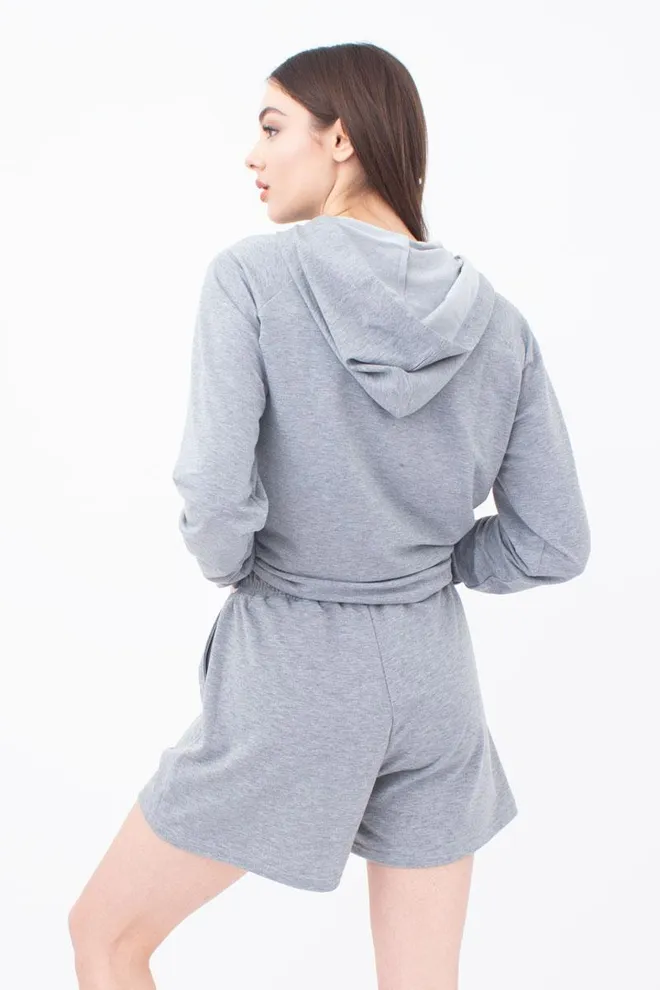 Свитшот с капюшоном женский Sweatshirt sport 4409/010 Giulia (grey melange)