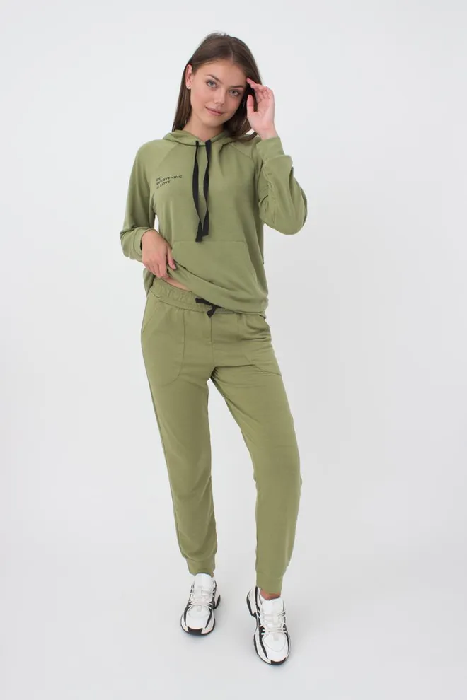 Свитшот с капюшоном женский Sweatshirt sport 4409/010 Giulia (khaki)