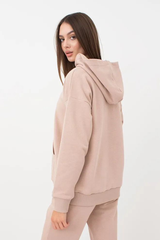 Женский худи из хлопка Sweatshirt sport 4409/160 Giulia (mokko)