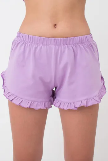 Женские хлопковые шорты с рюшами SPRING FLOWERS 4211/010 Giulia (lilac), фиолетовый Женские хлопковые шорты с рюшами SPRING FLOWERS 4211/010 Giulia (lilac), фиолетовый