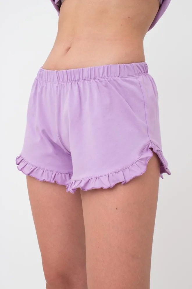 Женские хлопковые шорты с рюшами SPRING FLOWERS 4211/010 Giulia (lilac), фиолетовый