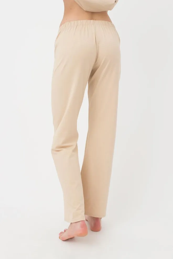 Женские хлопковые штаны Spring flowers 4315/010 Giulia (beige)