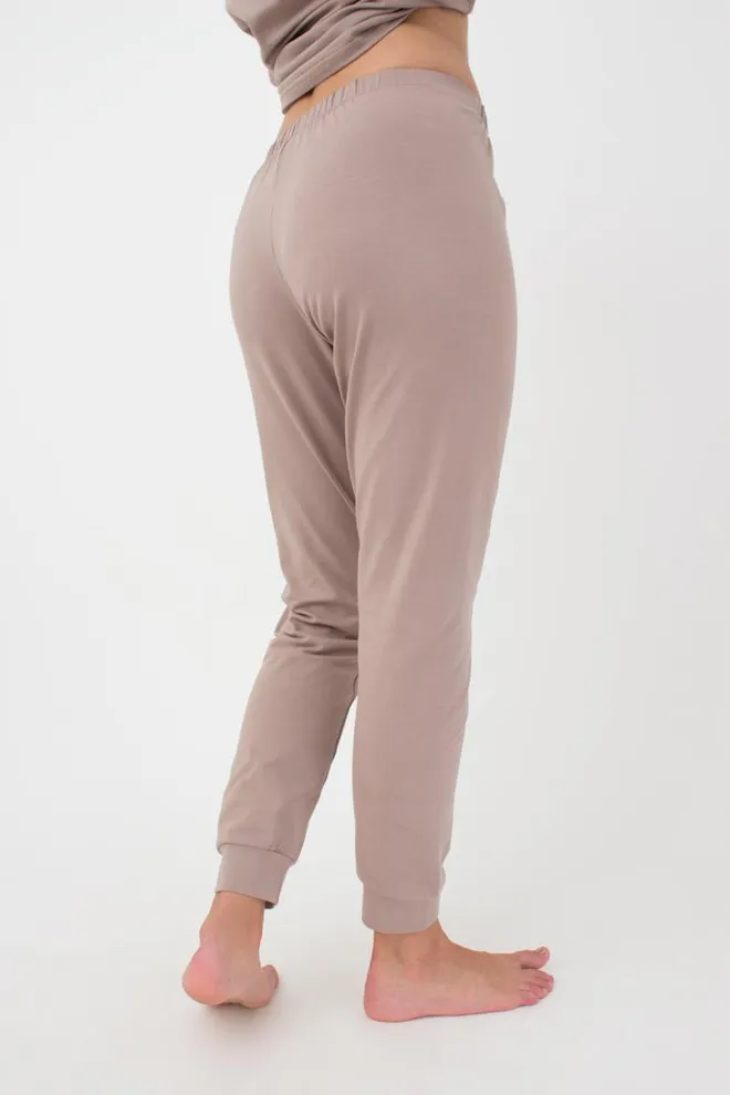 Женские хлопковые штаны Spring flowers 4316/010 Giulia (mokko)