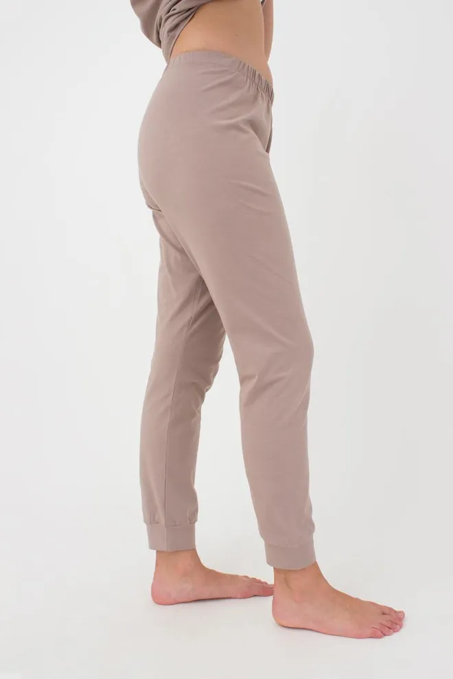 Женские хлопковые штаны Spring flowers 4316/010 Giulia (mokko)