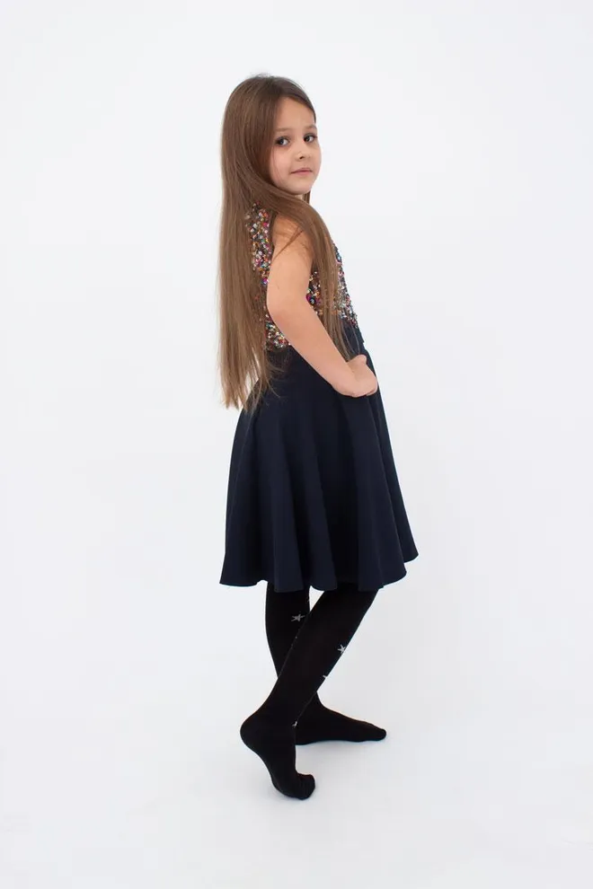 Детские колготки со звездами Stars D095 Giulia (black)