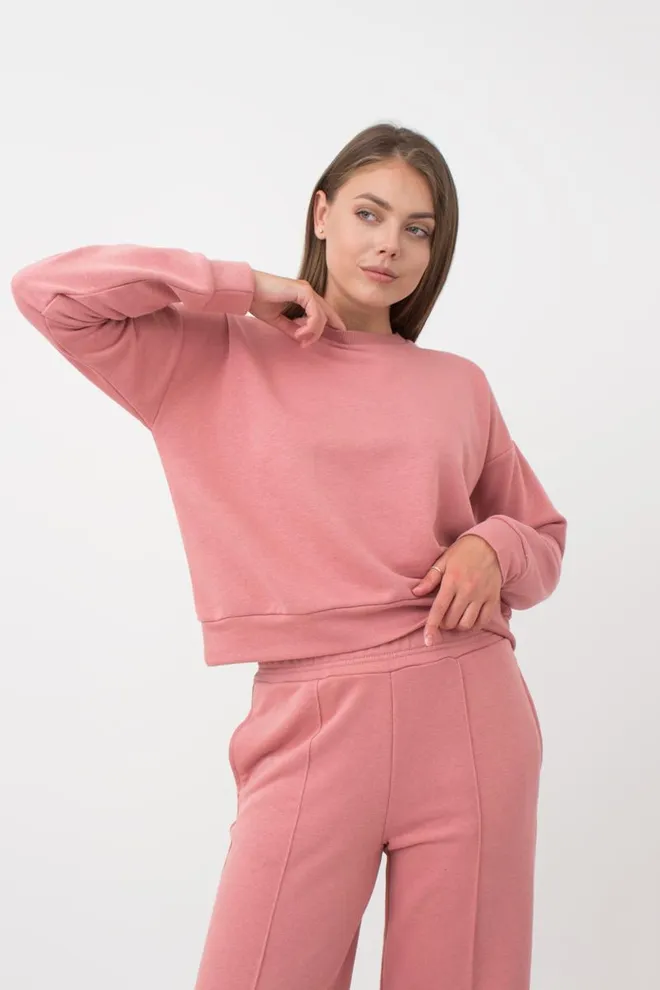 Женский свитшот из хлопка SWEATSHIRT SPORT 4408/160 Giulia (french rose), розовый