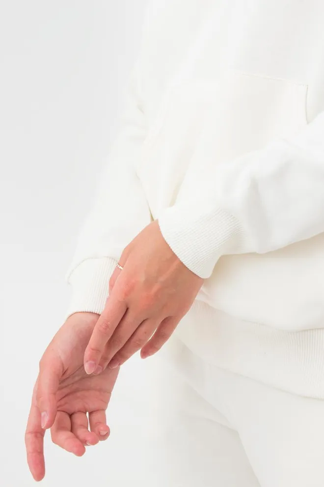 Женский худи из хлопка Sweatshirt sport 4409/160 Giulia (milk)