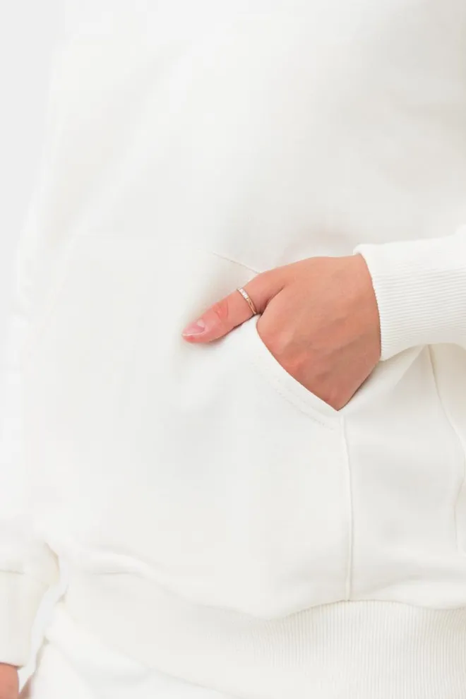 Женский худи из хлопка Sweatshirt sport 4409/160 Giulia (milk)