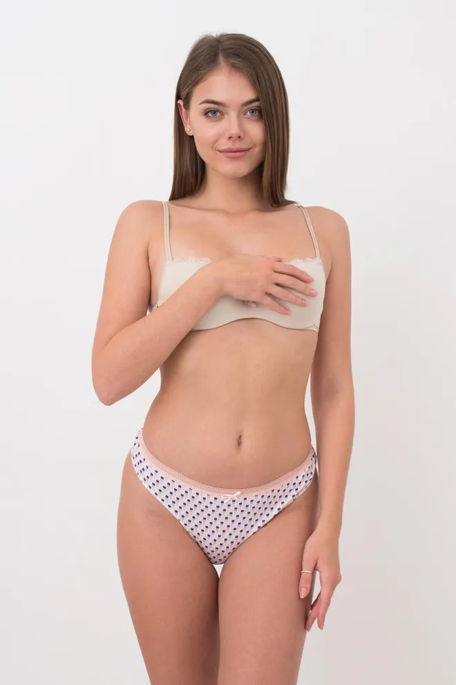 Женские трусы стринги Sweet cotton 2102/60 Giulia (lilac grid)