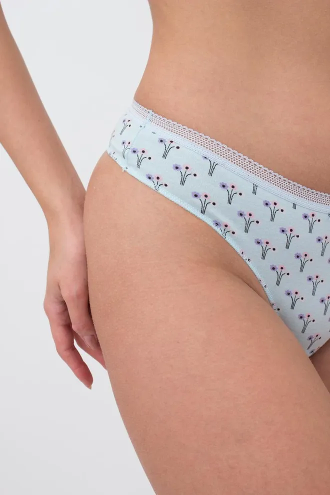 Женские трусы стринги Sweet cotton 2102/60 Giulia (mint flow)