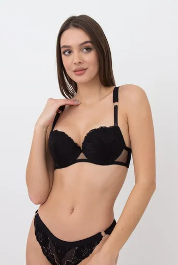 Кружевной бюстгальтер с формованными чашками Sweet plum 1152/32 Giulia (black)