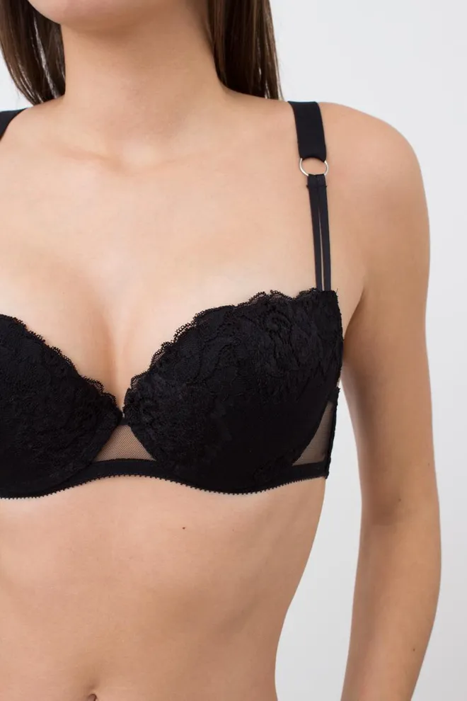 Кружевной бюстгальтер с формованными чашками Sweet plum 1152/32 Giulia (black)