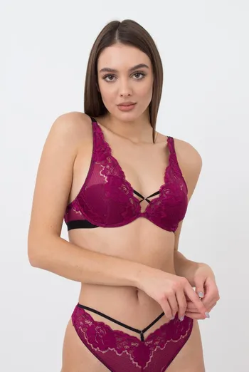 Кружевной бюстгальтер на косточках Sweet plum 1252/31 Giulia (plum) Кружевной бюстгальтер на косточках Sweet plum 1252/31 Giulia (plum)