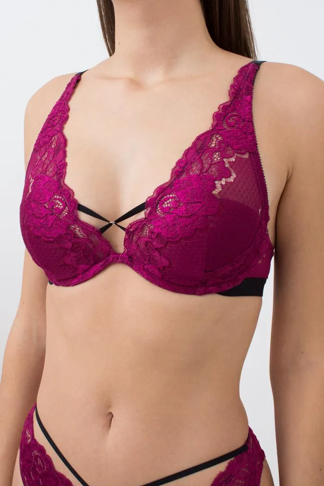 Кружевной бюстгальтер на косточках Sweet plum 1252/31 Giulia (plum)