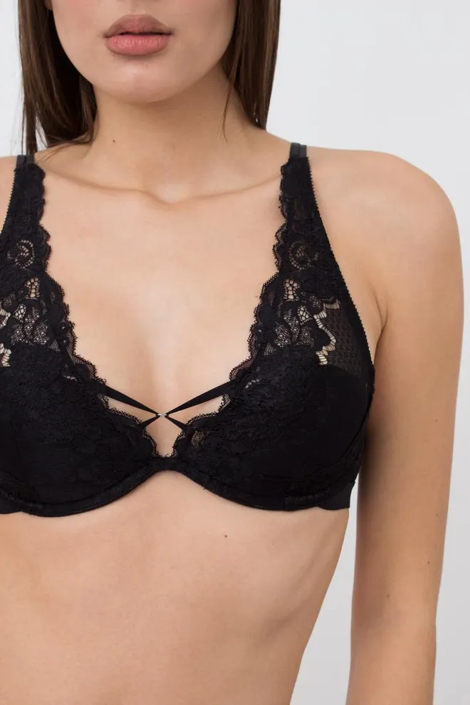 Кружевной бюстгальтер на косточках Sweet plum 1252/31 Giulia (black)