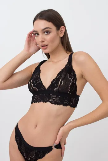 Кружевной бюстгальтер бралетт Sweet plum 1609/31 Giulia (black)