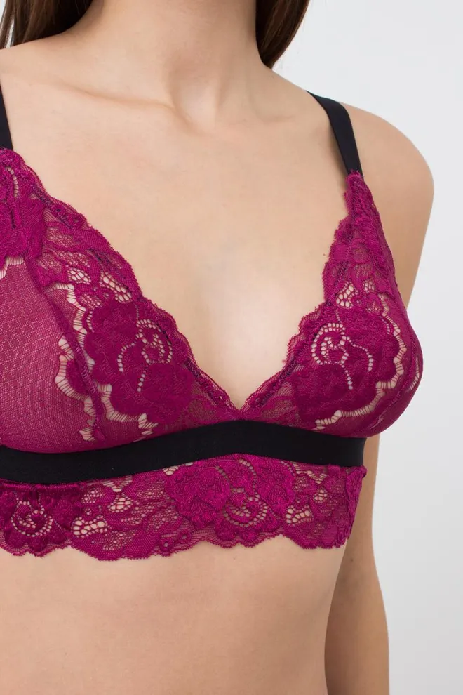 Кружевной бюстгальтер бралетт Sweet plum 1609/31 Giulia (plum)