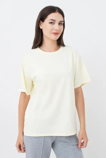 Женская хлопковая футболка T-shirt basic 4806/010 Giulia (milk), бежевый Женская хлопковая футболка T-shirt basic 4806/010 Giulia (milk), бежевый