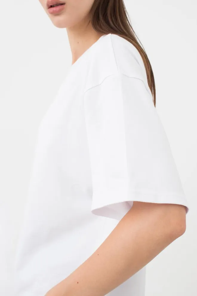 Женская хлопковая футболка T-shirt basic 4806/010 Giulia (white)