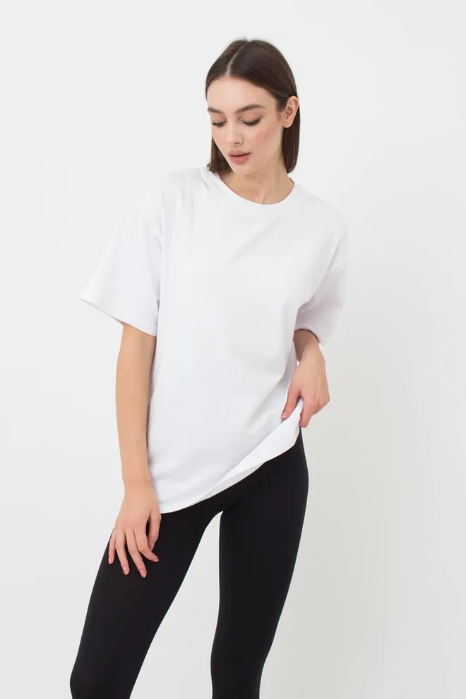 Женская хлопковая футболка T-shirt basic 4806/010 Giulia (white)