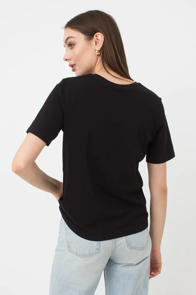 Футболка женская T-shirt print 4802/60 Giulia (black/heart)