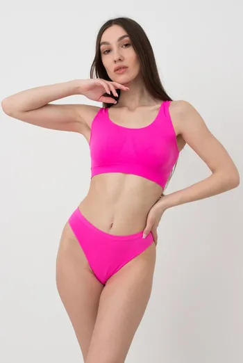 Бесшовный топ на широких бретелях Tank top Giulia (pink neon)