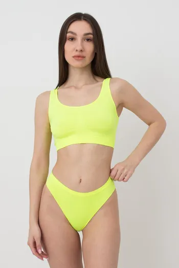 Бесшовный топ на широких бретелях Tank top Giulia (yellow neon), желтый Бесшовный топ на широких бретелях Tank top Giulia (yellow neon), желтый