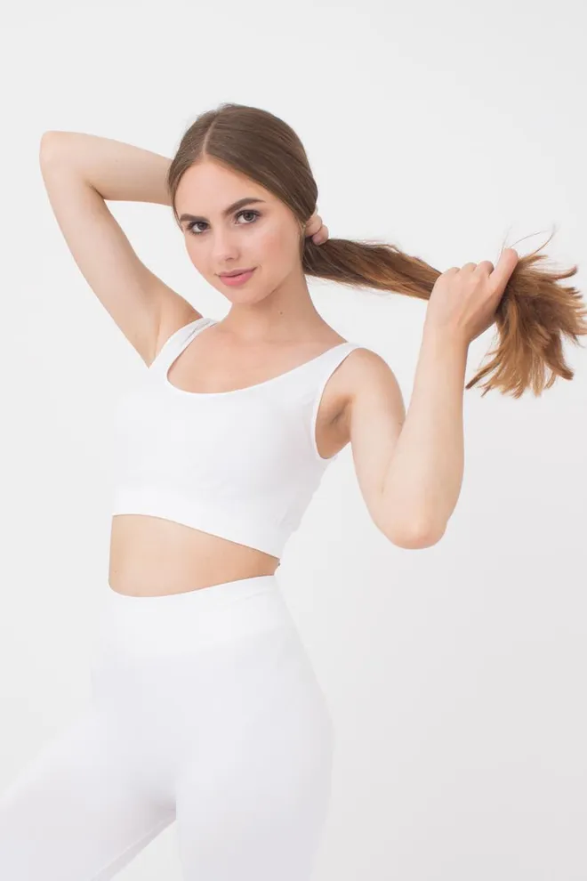 Бесшовный топ на широких бретелях Tank top Giulia (white), белый