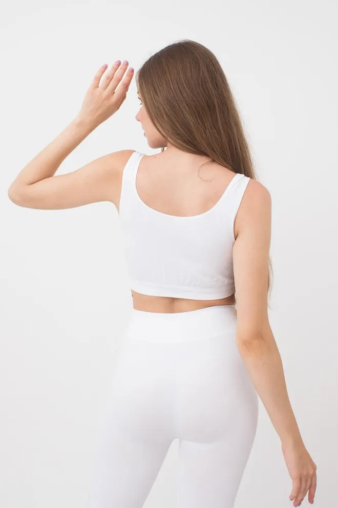 Бесшовный топ на широких бретелях Tank top Giulia (white), белый