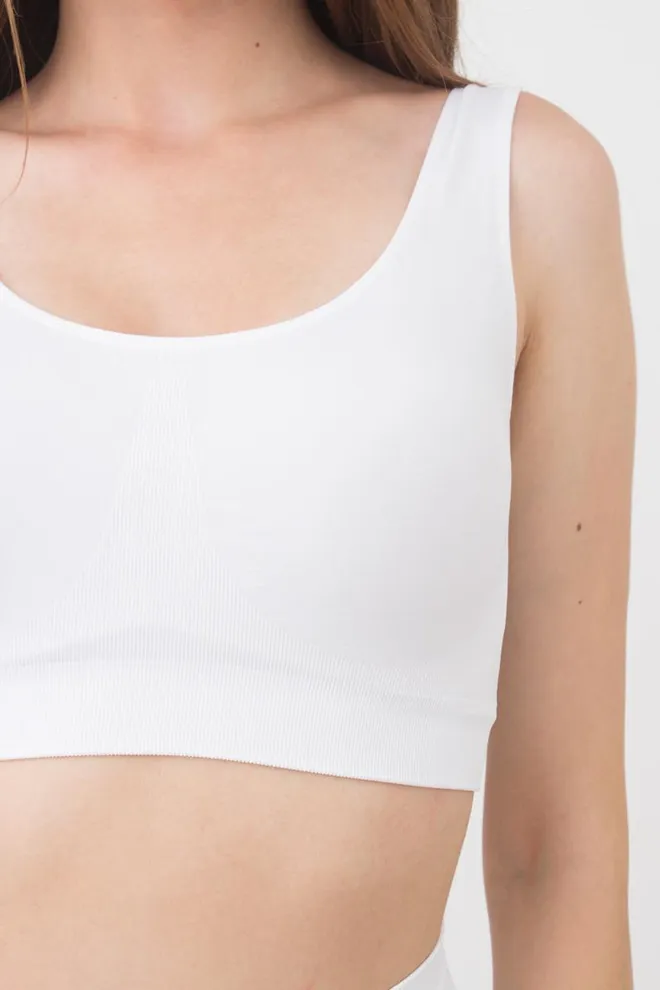 Бесшовный топ на широких бретелях Tank top Giulia (white), белый