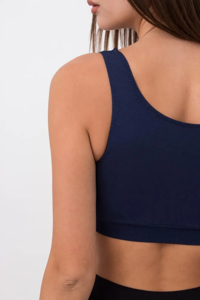 Бесшовный топ на широких бретелях Tank top Giulia (rhodonite), синий