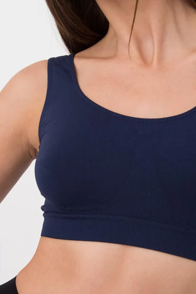 Бесшовный топ на широких бретелях Tank top Giulia (rhodonite), синий