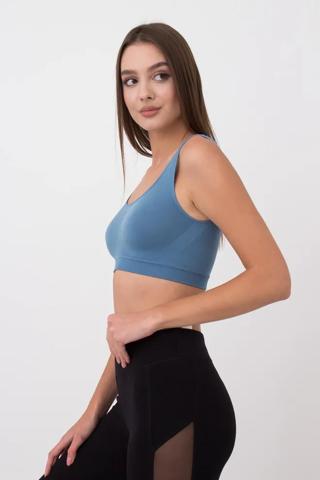 Бесшовный топ на широких бретелях Tank top Giulia (spring lake)