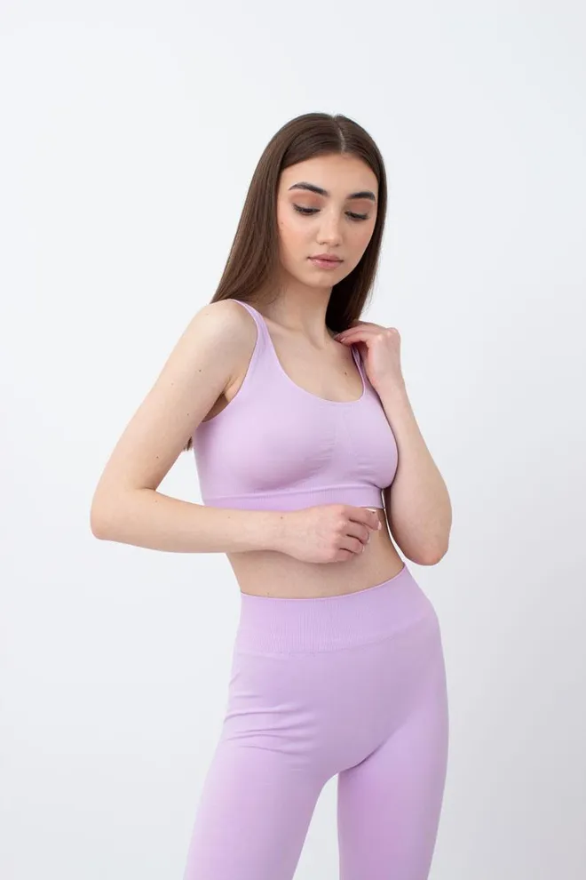 Бесшовный топ на широких бретелях Tank top Giulia (orchid bloom)