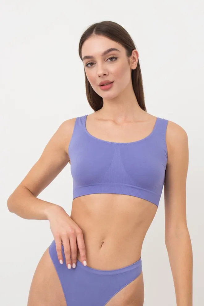 Бесшовный топ на широких бретелях Tank top Giulia (very peri), фиолетовый