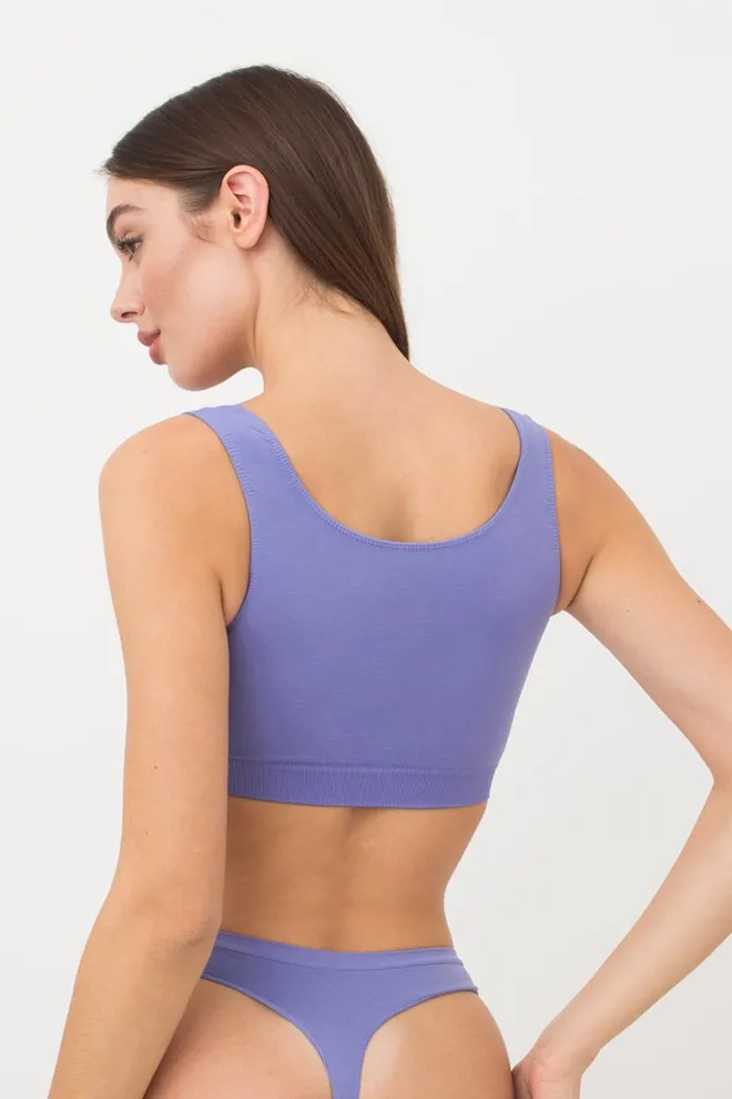 Бесшовный топ на широких бретелях Tank top Giulia (very peri), фиолетовый