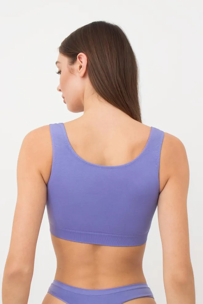 Бесшовный топ на широких бретелях Tank top Giulia (very peri), фиолетовый