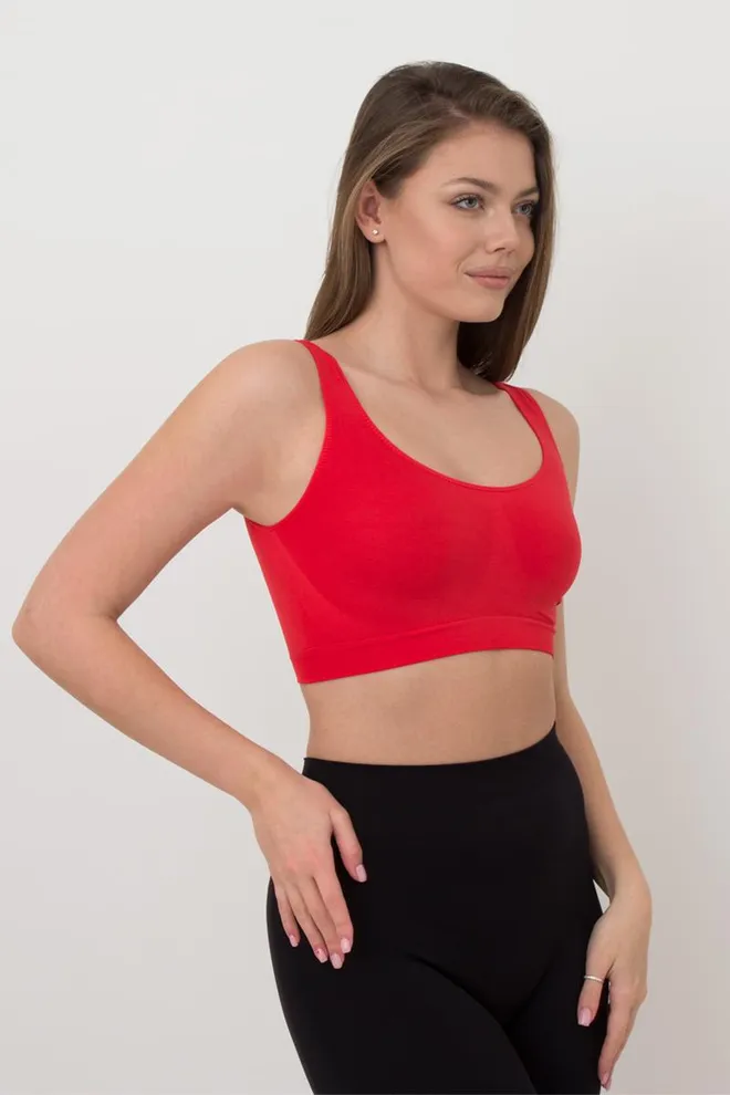 Бесшовный топ на широких бретелях Tank top Giulia (poinciana), красный